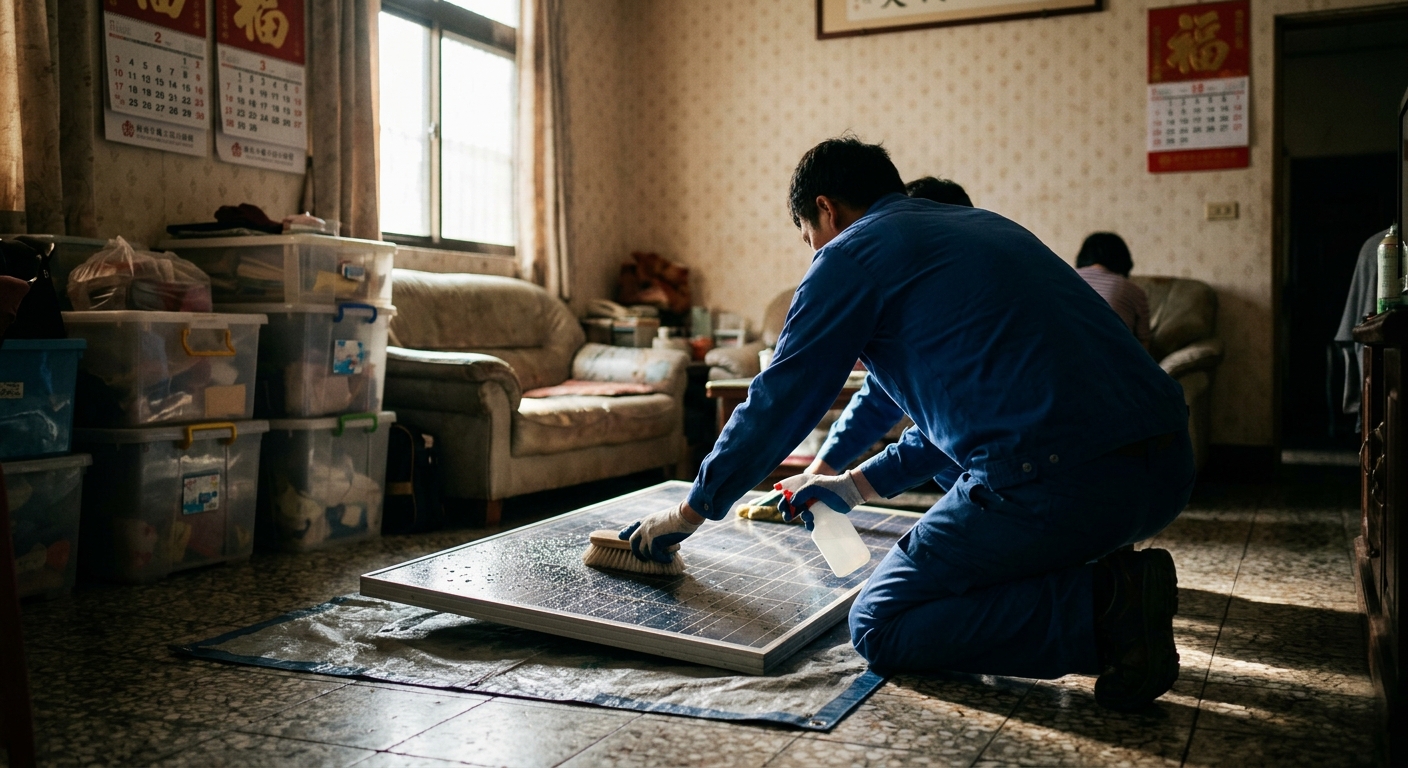 杉林區太陽能板清洗案例：獨棟農舍發電收益下跌後的維護流程