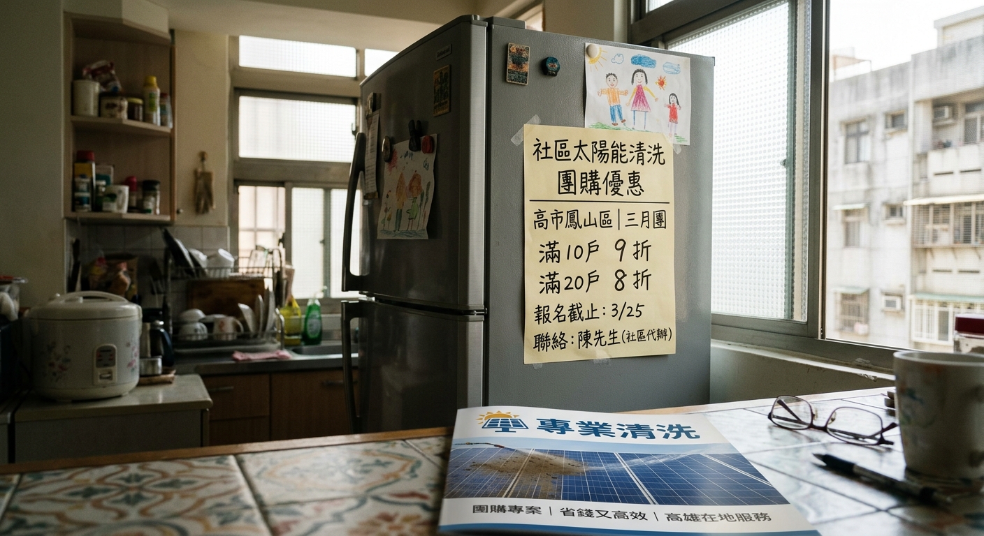 鳳山區連棟透天共用清洗方案：鄰居揪團洗太陽能板的折扣與計價