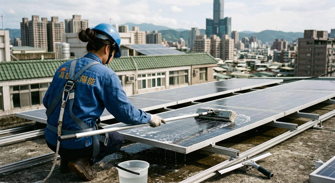 苓雅區百貨商場太陽能發電驟降：頂樓大型冷氣室外機排風遮蔽與除塵